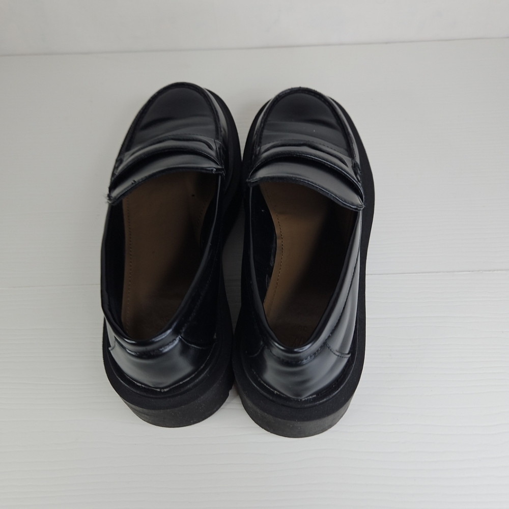 H&M Chunky Loafer Women Platform Loafer Luxury Patent Leather Casual Black Sz 38 - Picture 7 of 16